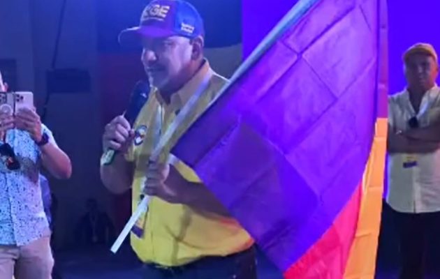 Jorge Herrera durante su discurso triunfal. Foto: Cortesía