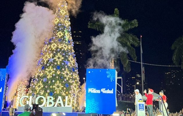 Simultáneamente, quedaron iluminados los 26 puntos navideños distribuidos en Panamá Centro, Este y Norte. Foto: Cortesía
