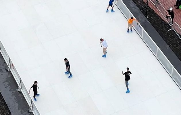 Pista de patinaje ubicada en el Mirador Pacífico de la Cinta Costera. Cortesía Pista de patinaje ubicada en el Mirador Pacífico de la Cinta Costera. Cortesía