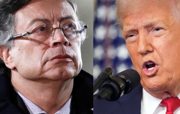 El presidente de Colombia, Gustavo Petro (i), y a su homólogo de Estados Unidos, Donald Trump. Foto: EFE