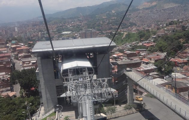  Una de las estaciones del teleférico de Medellín, en Colombia. Foto: Archivo