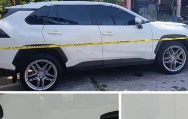 El auto particular fue ubicado en el sector de Burunga. Foto: PN