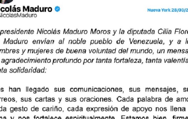 Presidente derrocado de Venezuela Nicolás Maduro que muestra un mensaje publicado en su red social personal. EFE Presidente derrocado de Venezuela Nicolás Maduro que muestra un mensaje publicado en su red social personal. EFE