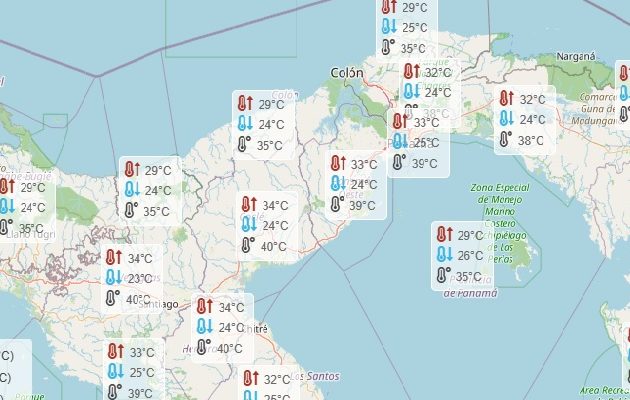 Temperaturas que se esperan para el sábado en horas de la mañana. Foto: Cortesía Temperaturas que se esperan para el sábado en horas de la mañana. Foto: Cortesía