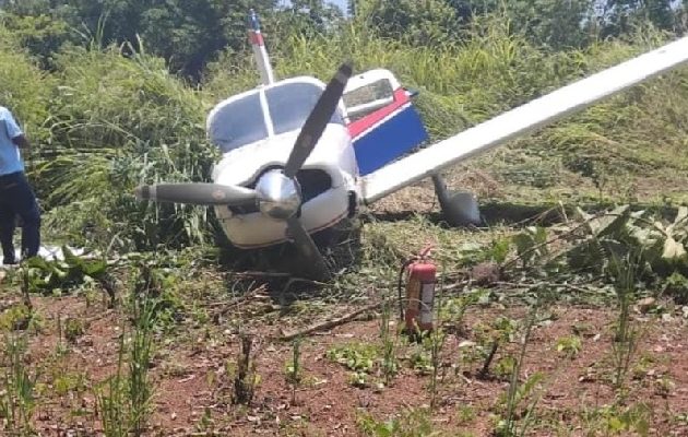 Así quedó la aeronave siniestrada que se dirigía a la isla San Miguel. Foto: Cortesía AAC