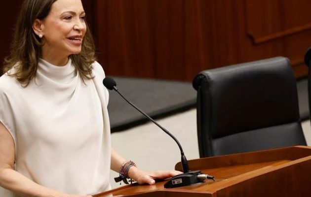 La líder opositora venezolana y premio Nobel de la Paz, María Corina Machado. Foto: EFE
