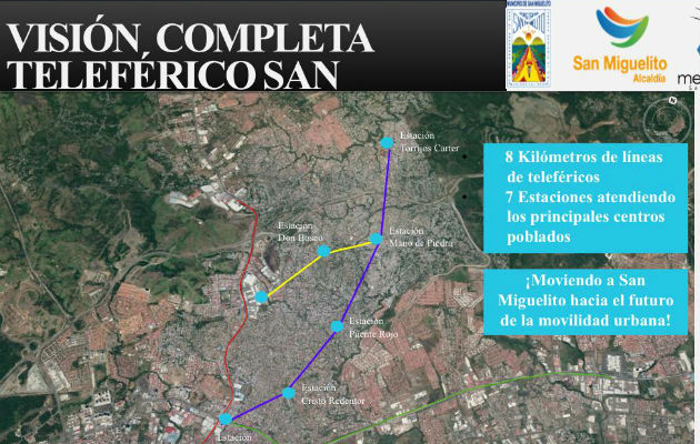 Teleférico beneficiará a 3 mil residentes del distrito de San Miguelito. Foto/Cortesía