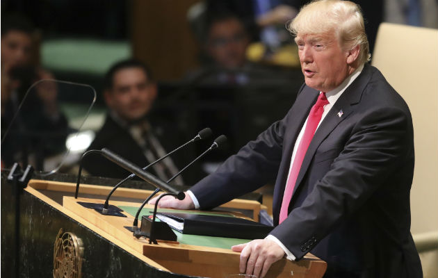 El presidente de EE.UU., Donald Trump, pidió la restauración de la democracia en Venezuela en su discurso. AP