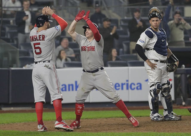 Celebración de Boston en el Yankee Stadium Foto AP